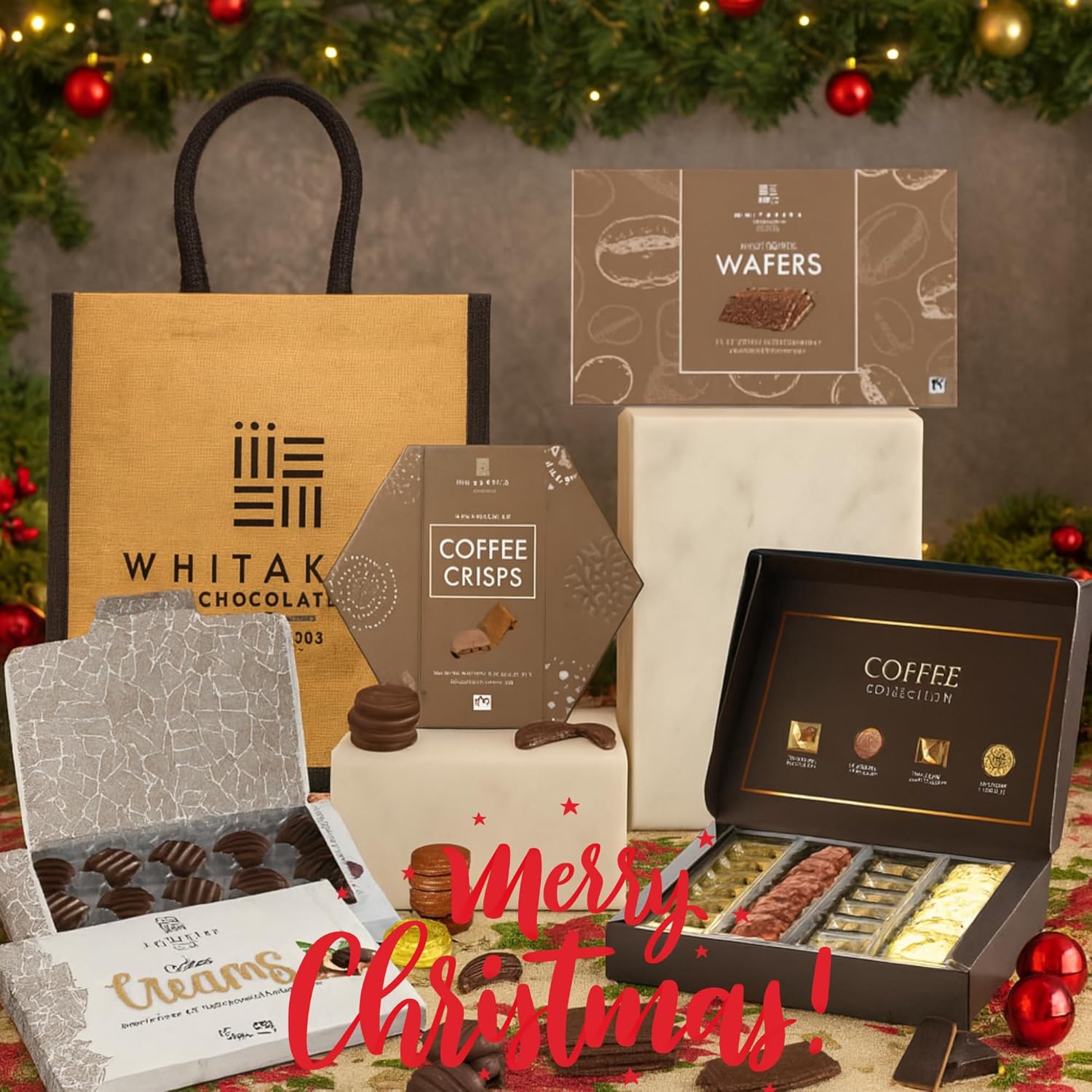 Festive chocolate gift hamper with premium Whitakers treats