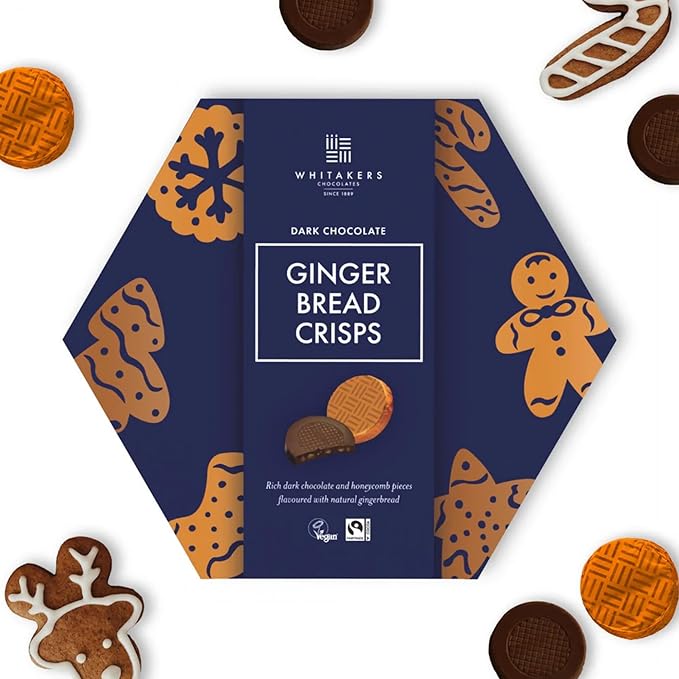 Gluten free festive chocolate in hexagonal gift box