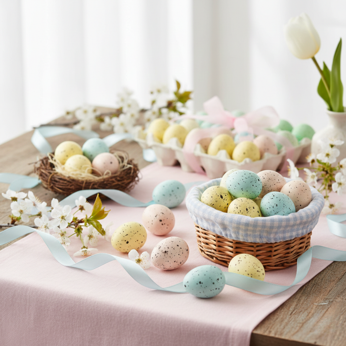 Bright and colourful Easter decoration eggs
