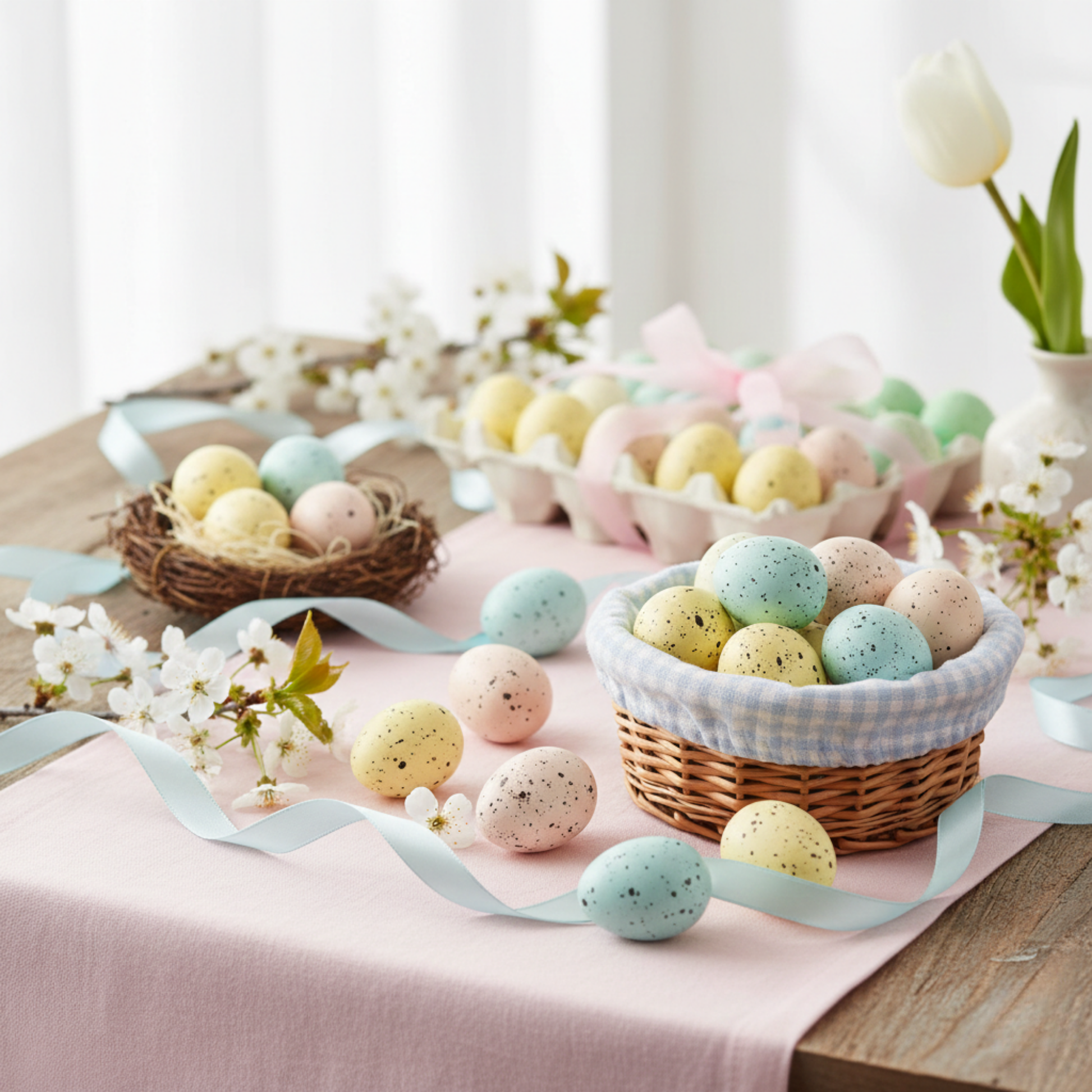 Bright and colourful Easter decoration eggs