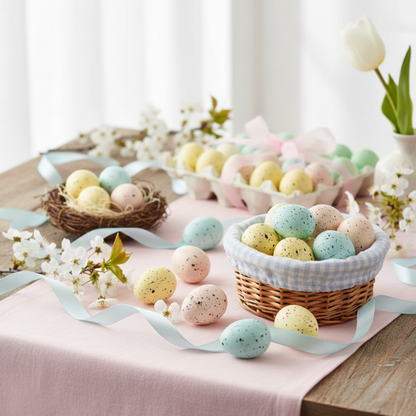 Bright and colourful Easter decoration eggs