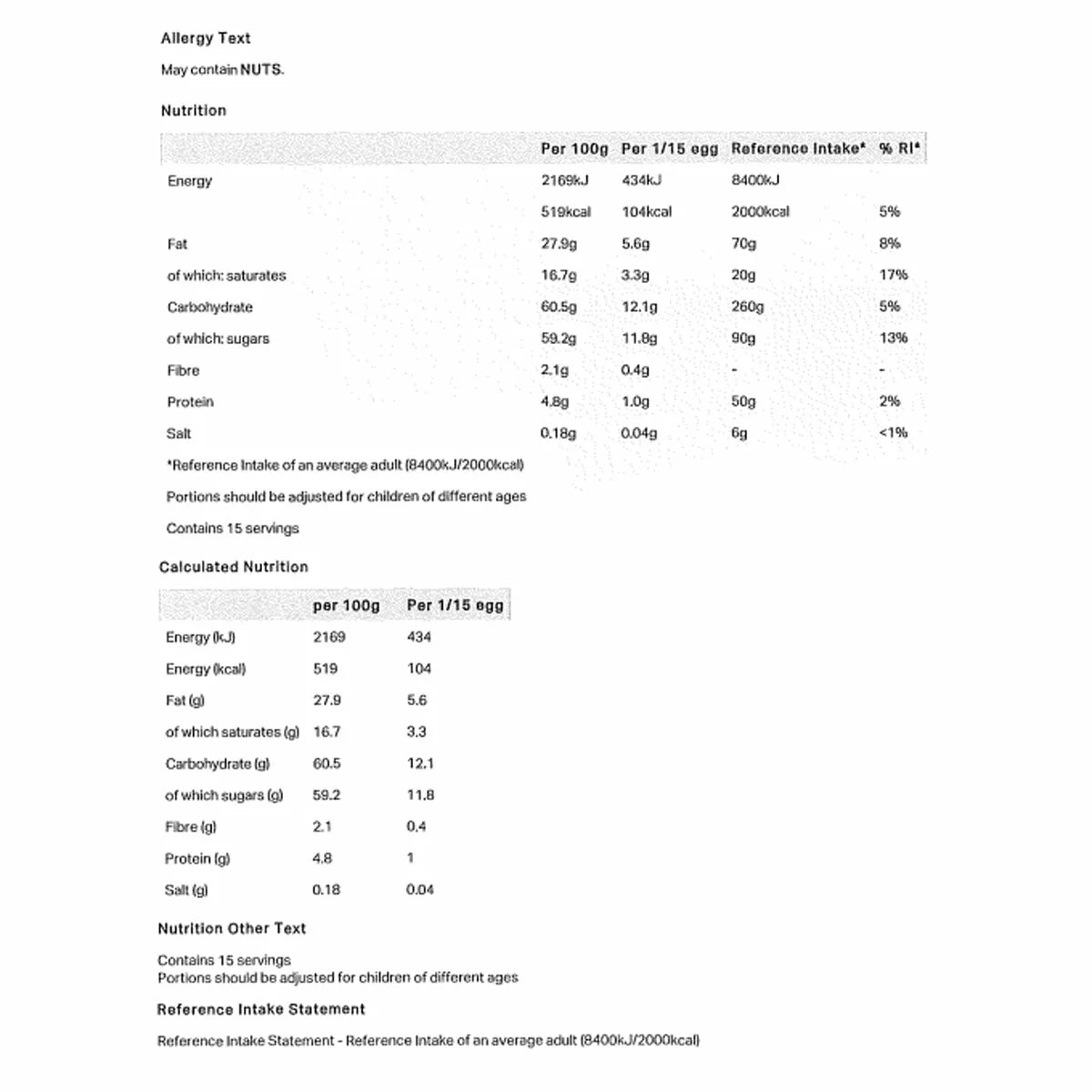 Premium Rowntree’s chocolate egg with Randoms candy