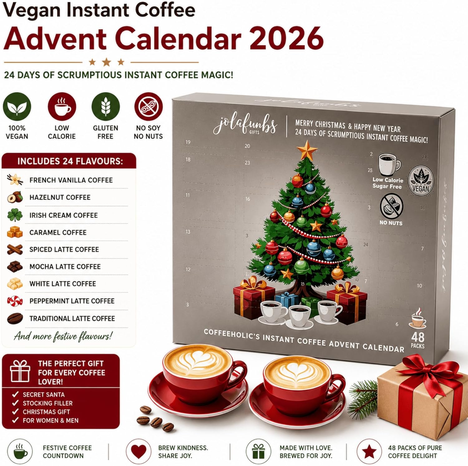 Low calorie instant coffee Christmas gift for adults