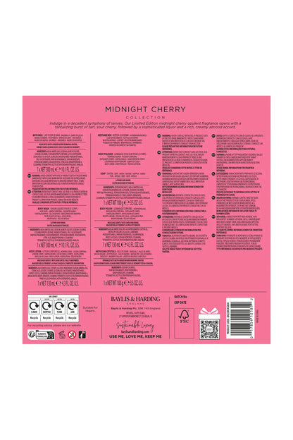 Festive and elegant pamper set featuring Baylis & Harding Midnight Cherry fragrance