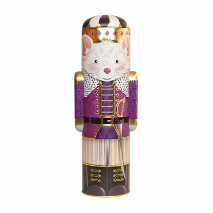 Milk chocolate covered fudge in festive nutcracker tin