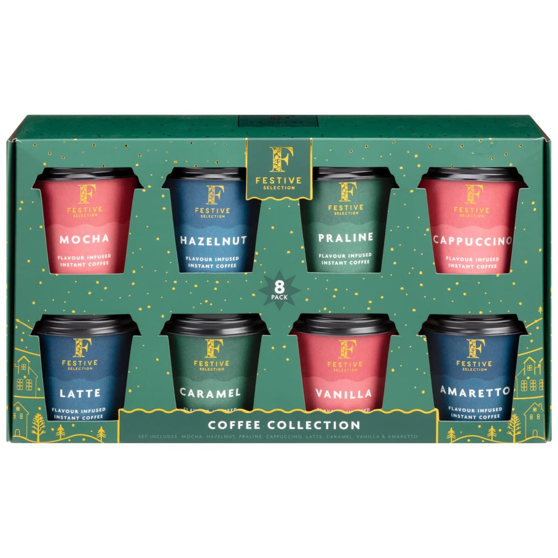 Festive Coffee Collection Gift Set 8pk – Caramel, Vanilla & More ...