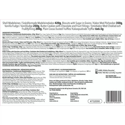 Creamy vanilla fudge and Italian sugar biscuits in gold gift tower