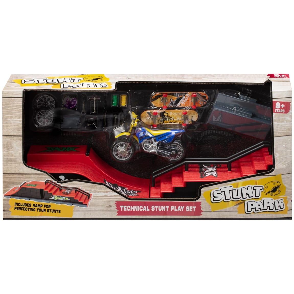 Mini skateboard ramp toy for performing tricks and flips