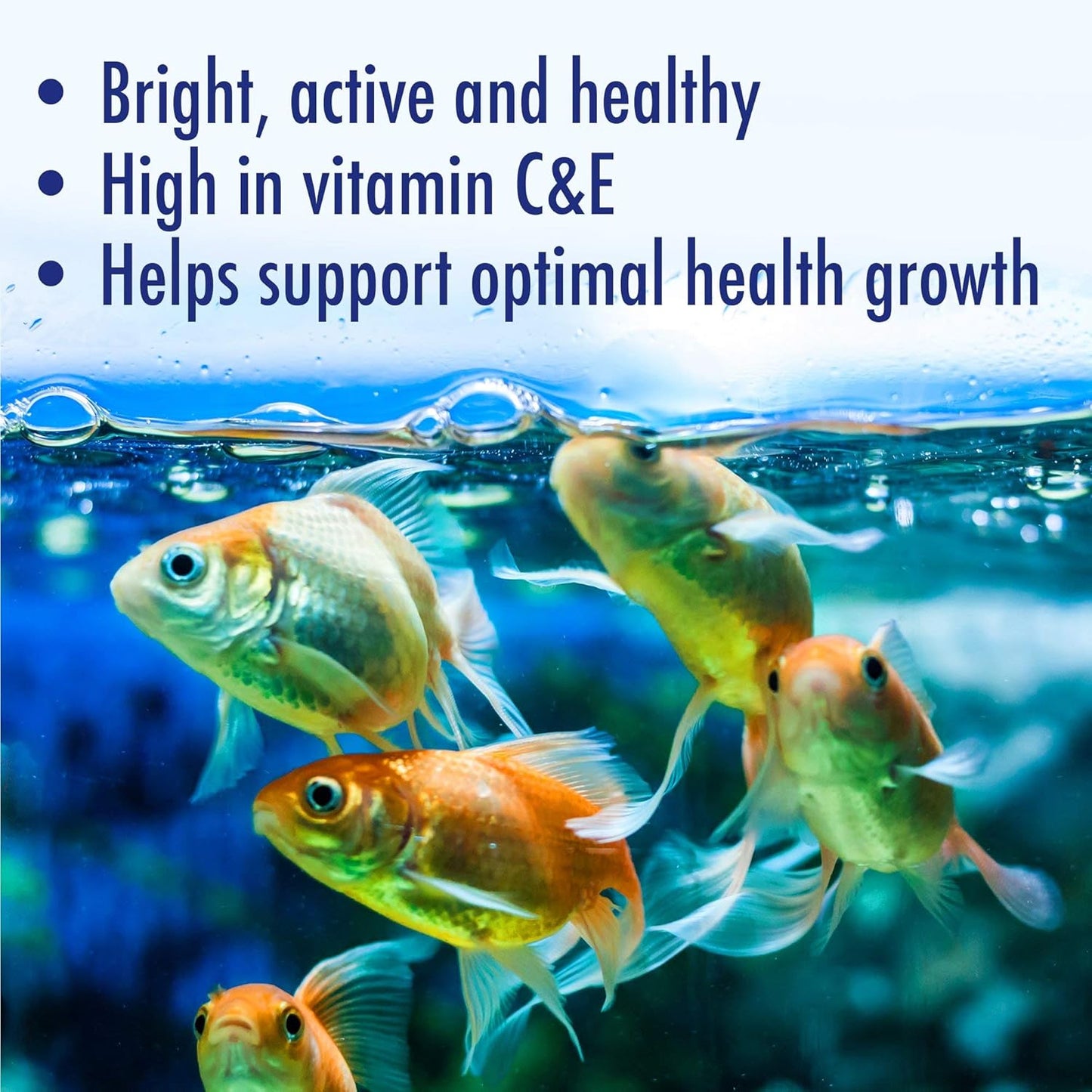 Digestible goldfish food flakes for clear water feeding
