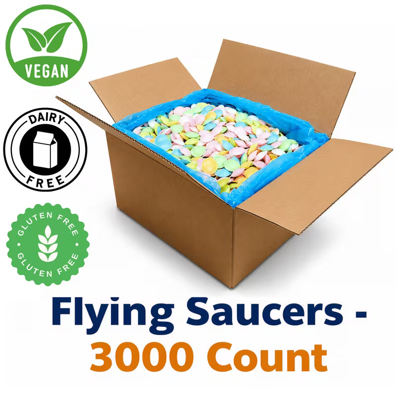 Vegan gluten free retro flying saucer sweets bulk pack