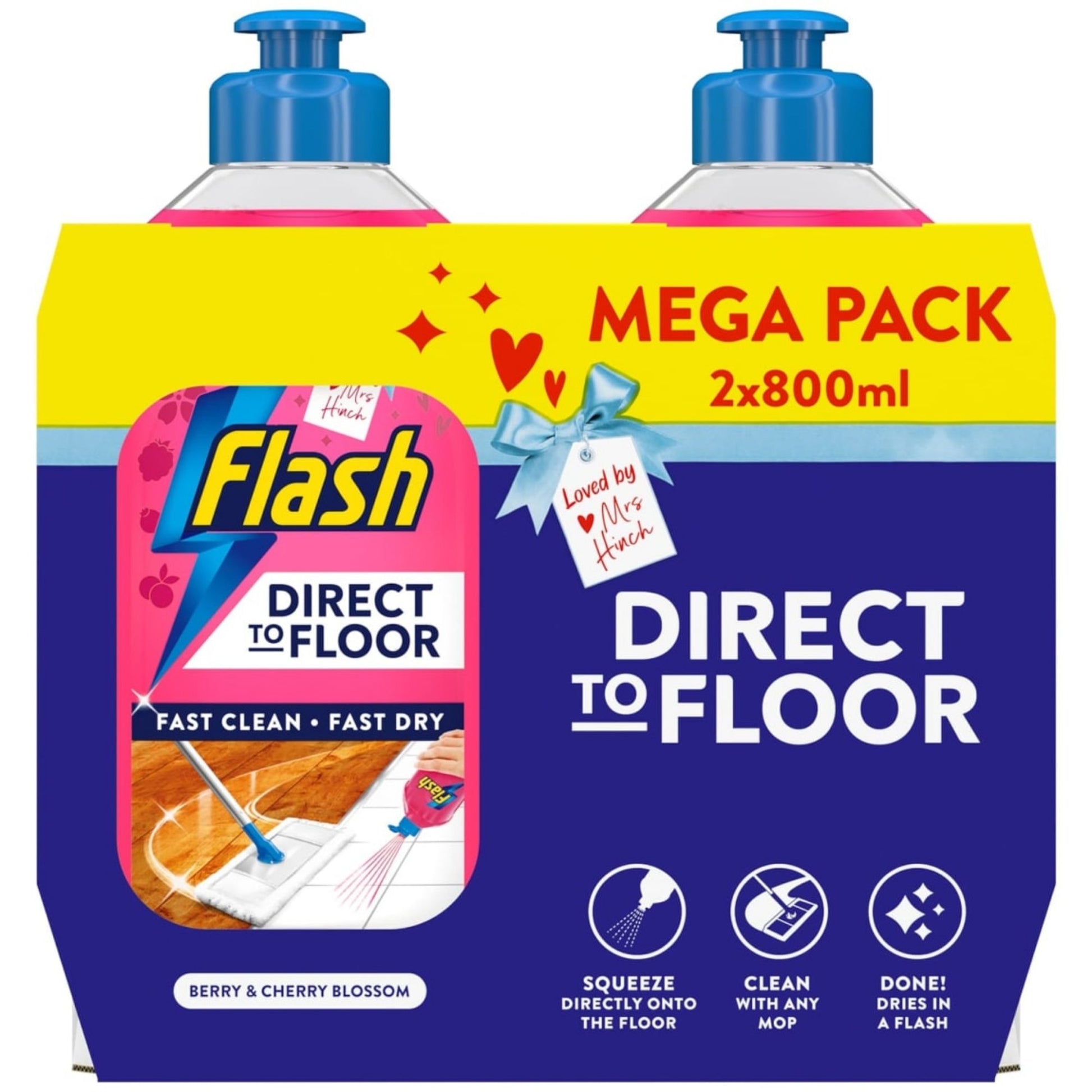 Flash Direct to Floor Berry and Cherry Blossom cleaner twin pack