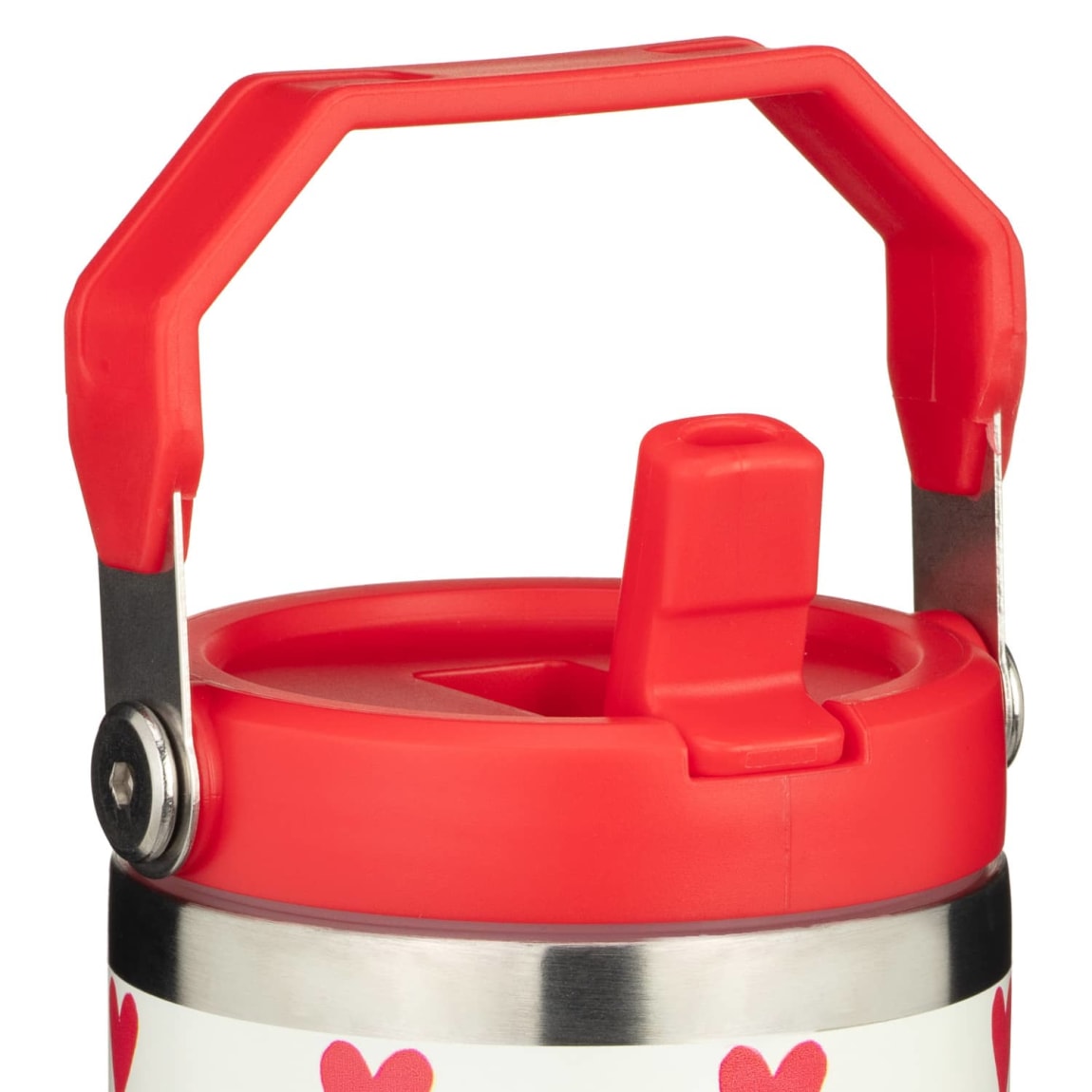 BPA-free tumbler with convenient carry handle and heart design