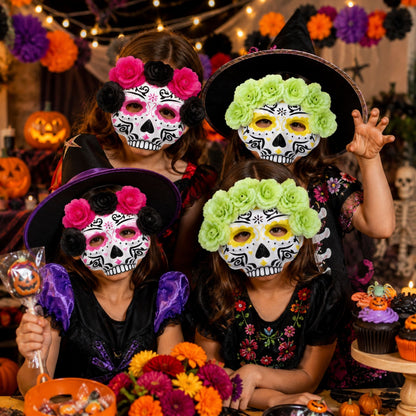 Floral sugar skull fancy dress mask
