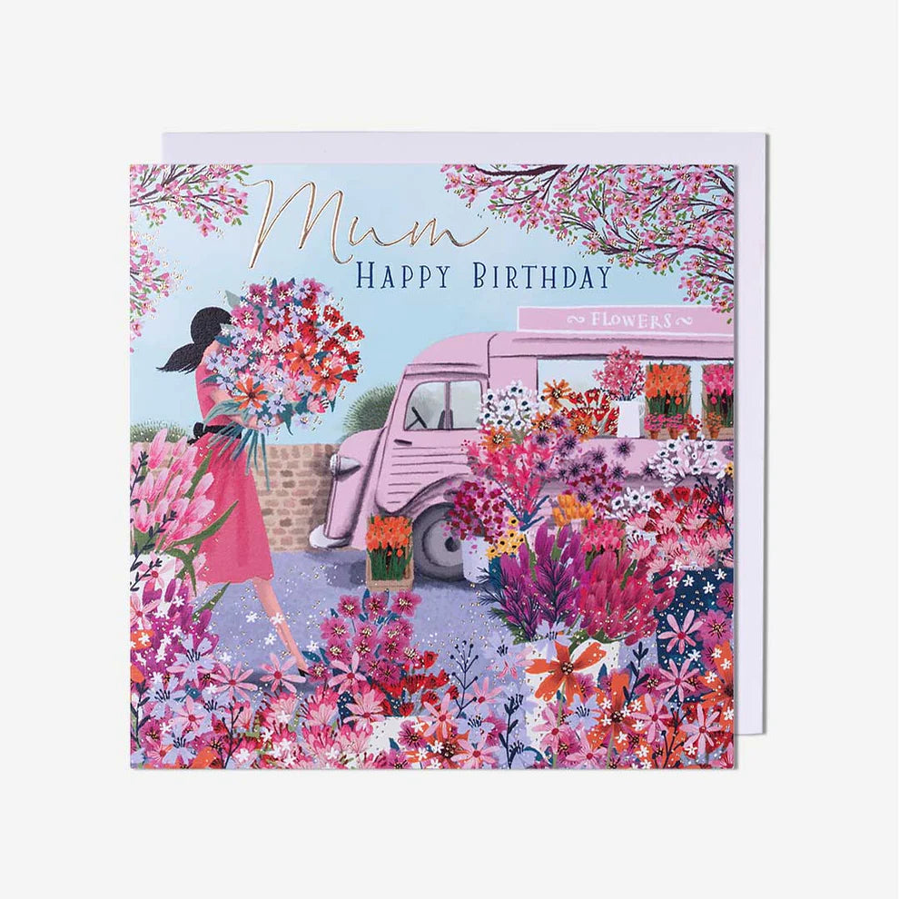 Beautiful floral van design mum card available with birthday cards online