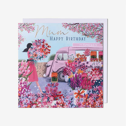 Beautiful floral van design mum card available with birthday cards online