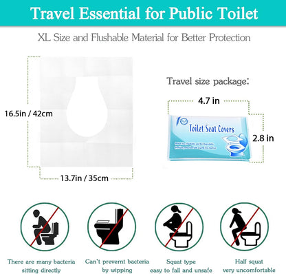 Portable toilet seat covers for public restrooms