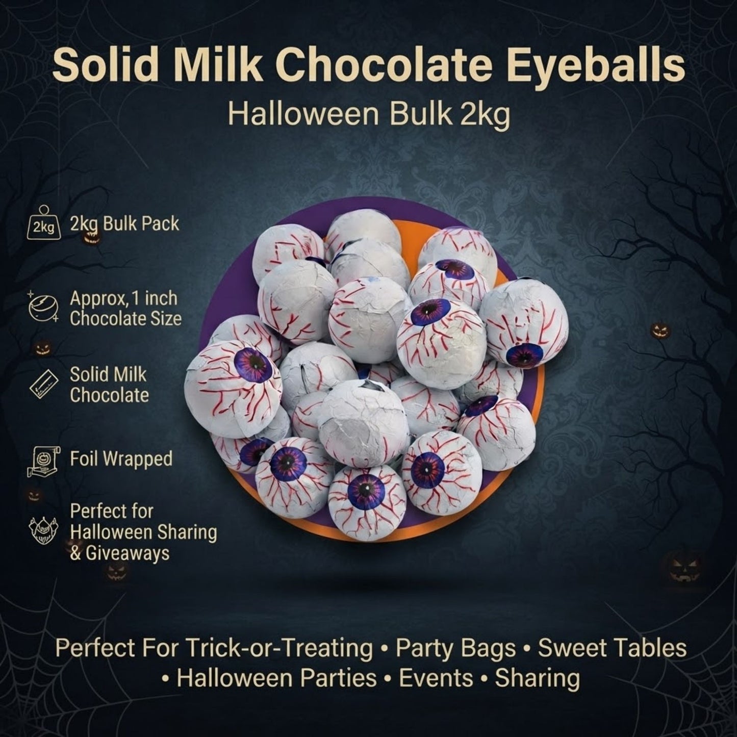 Bulk Halloween Milk Chocolate Eyeballs