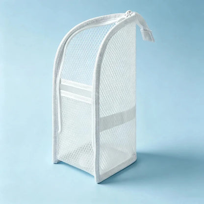 Foldable travel organiser for cosmetics, toothbrushes and toiletries