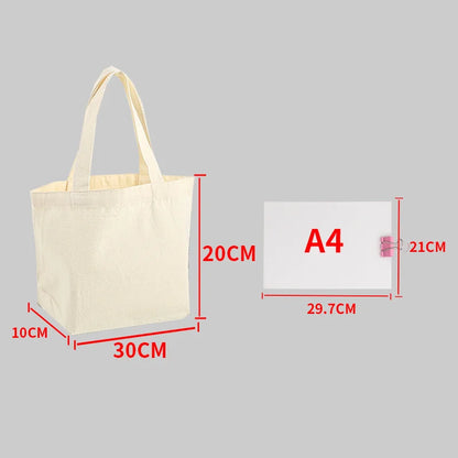 Beige canvas shoulder shopping bag