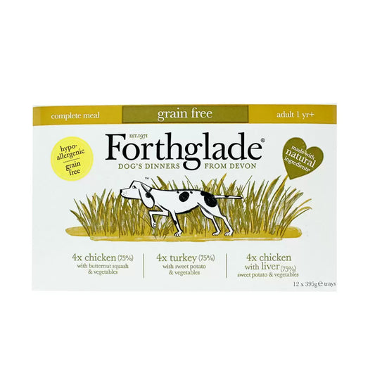 Forthglade grain free dog food variety pack 12 x 395g