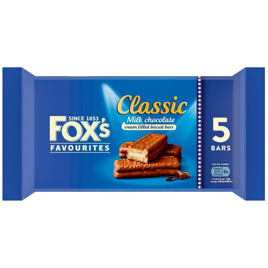 Fox’s Classic Milk Chocolate Biscuit Bars 5 pack