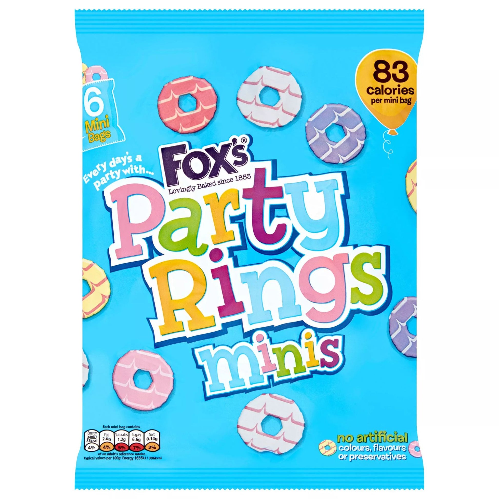 Colourful iced biscuits in mini party size packs