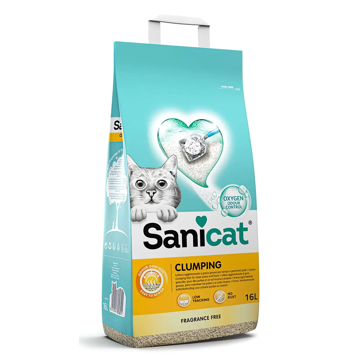 Fragrance free cat litter with oxygen odour control