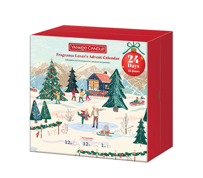 Advent calendar with 12 mini votive and 12 tea light scented candles