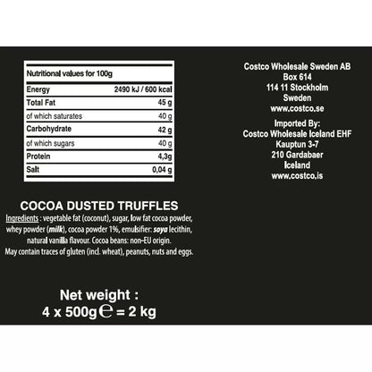 Premium French chocolate truffles with cocoa powder coating