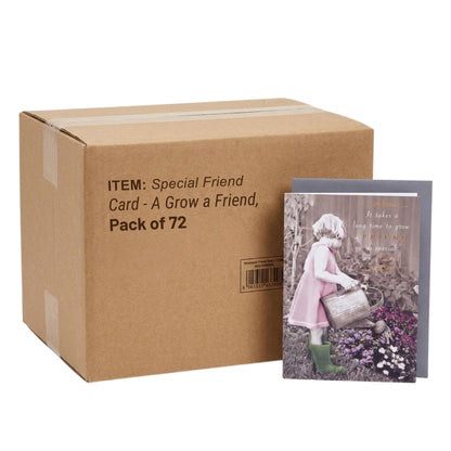 Friend greeting card 72 pack girl watering flowers