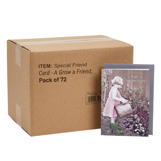 Friend greeting card 72 pack girl watering flowers