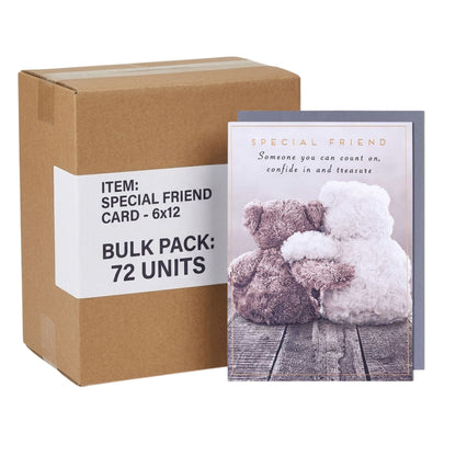 Friend greeting card 72 pack teddy bear design
