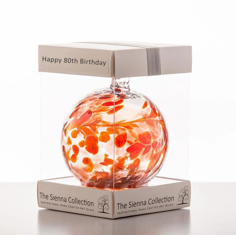 Happy 80th birthday friendship glass ball