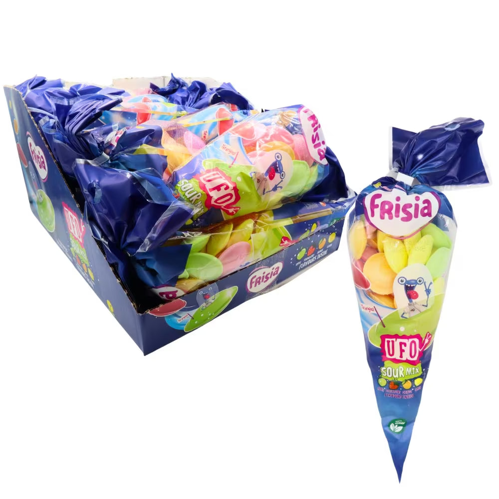 Frisia Flying Saucers Cone 21 x 45g Sour Sherbet Candy