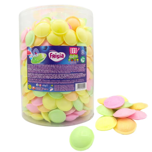 Frisia Sour Mix Flying Saucers 625g vegan candy tub