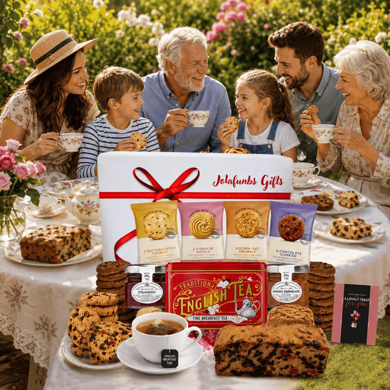 Ready to serve tea hamper with biscuits and cake