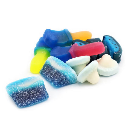 Blue Mix Bag 1kg featuring fruity and bubblegum-flavoured sweets