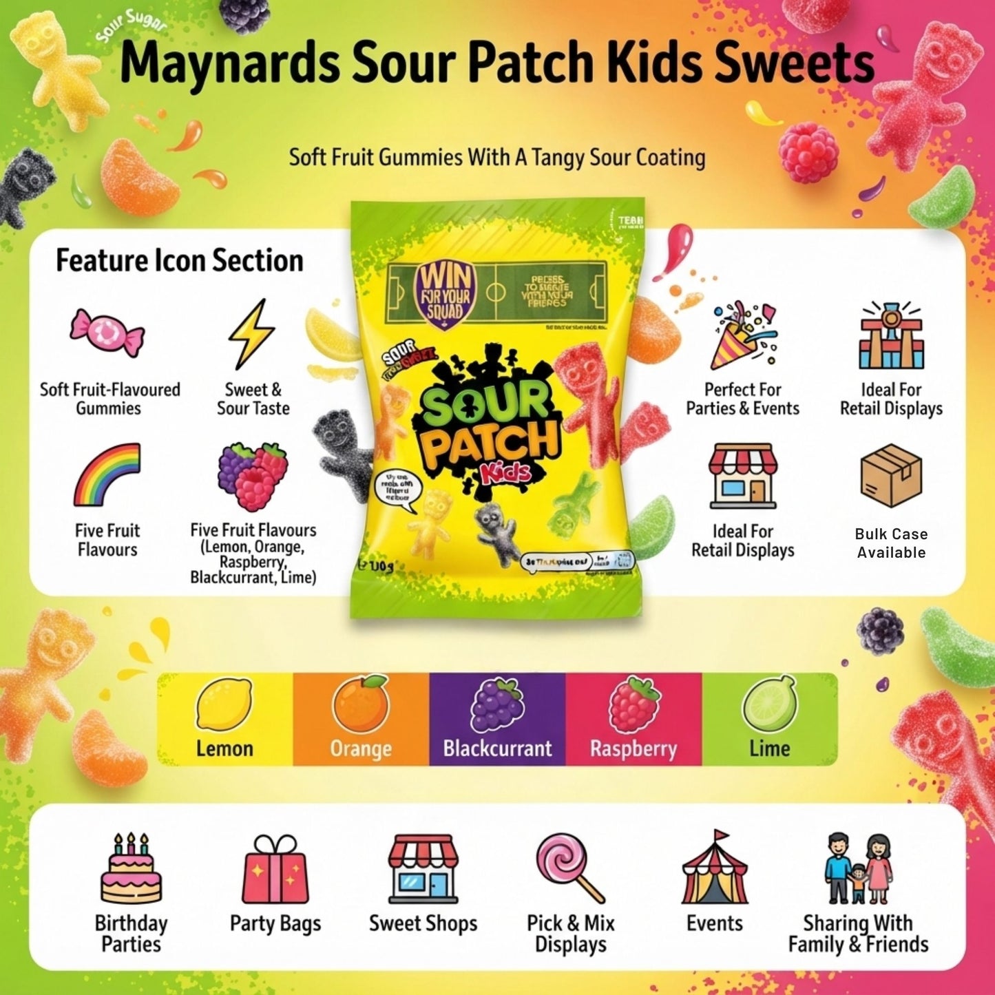 Party bag sour sweet treats
