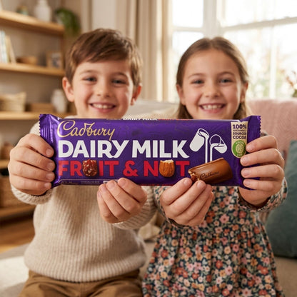 Milk chocolate bars with almonds and raisins