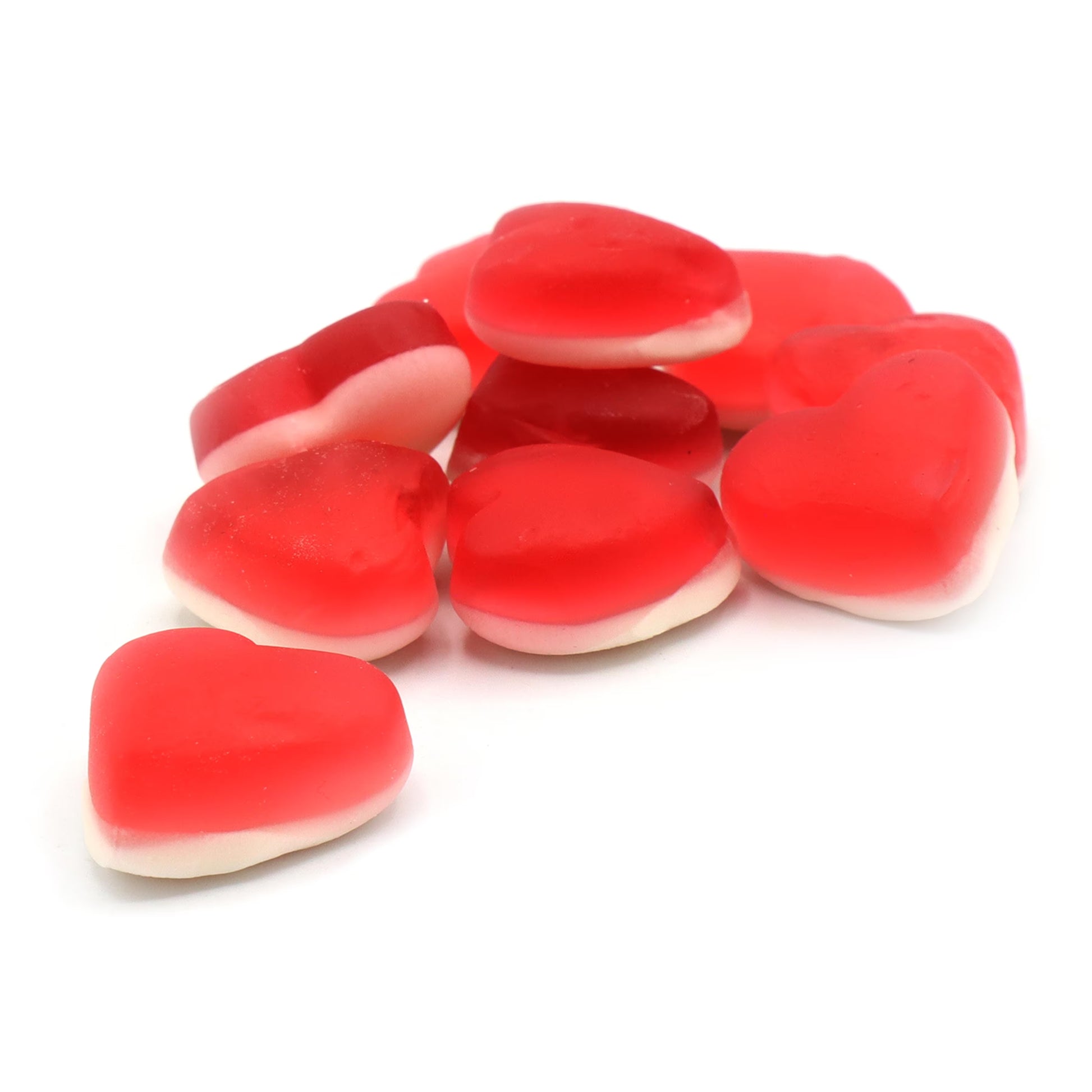 Approx. 150 heart-shaped sweets in tub