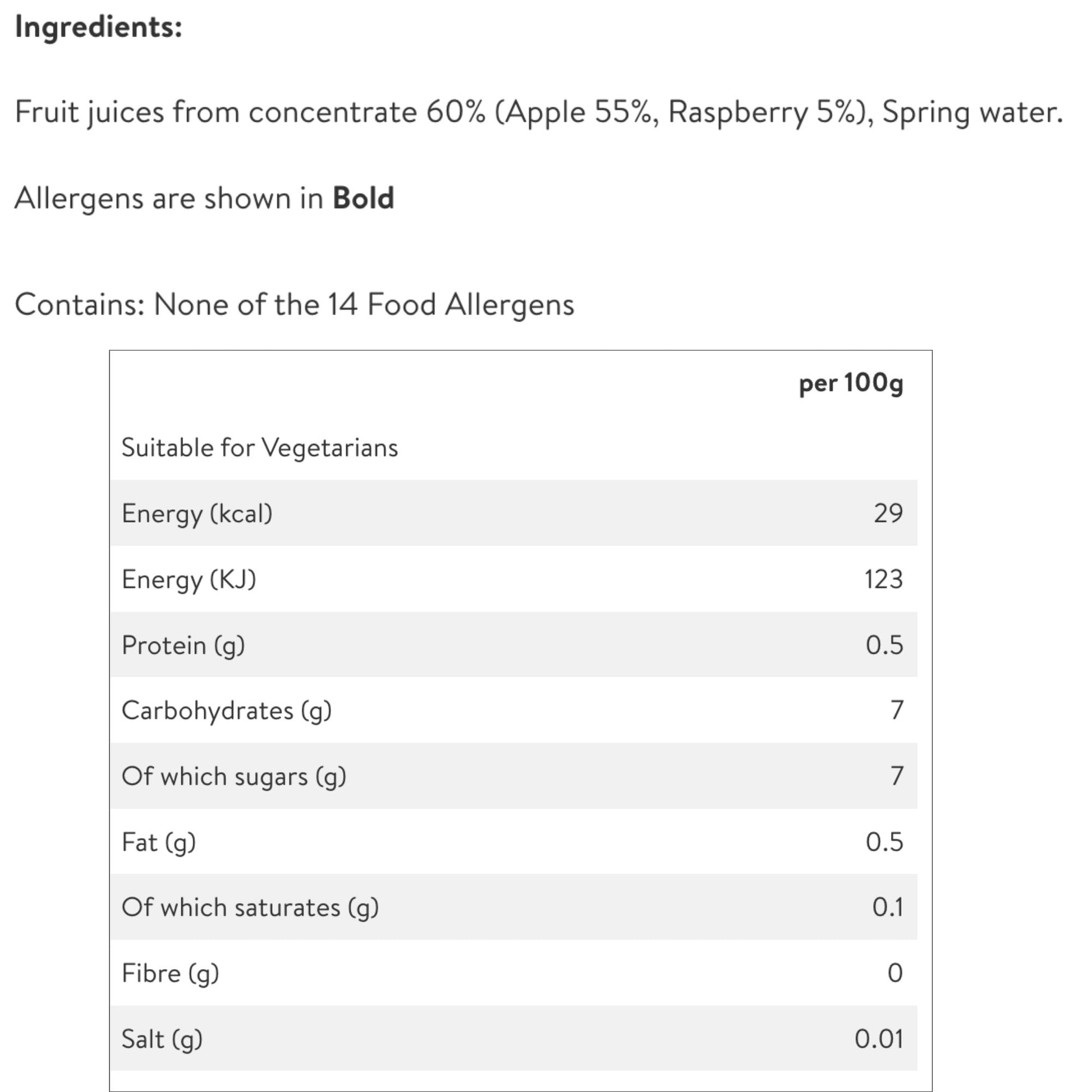 Natural spring water juice drink
