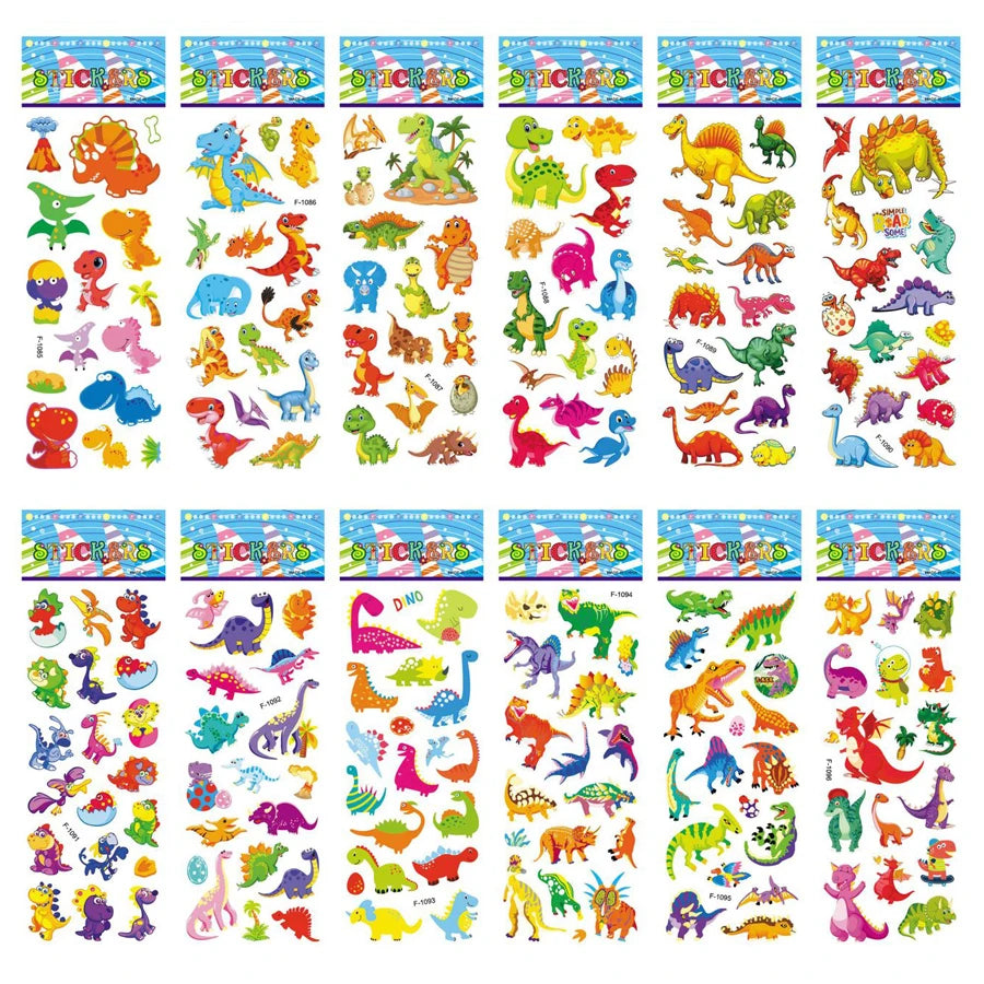 Fun colorful cartoon stickers for school and DIY projects