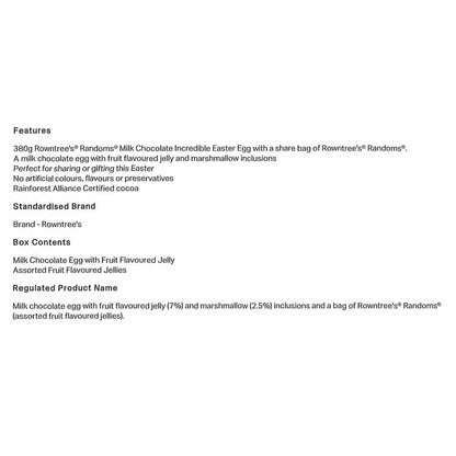 Generous 380g Easter egg perfect for gifting