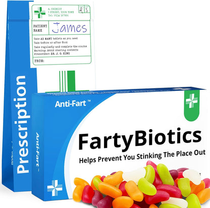 Funny joke tablet box filled with jelly bean sweets