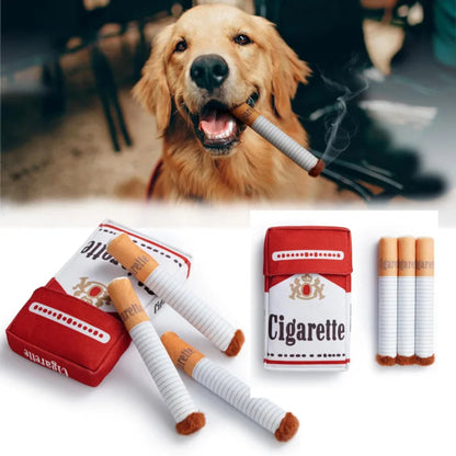 Funny Plush Cigarette Box Dog Toy
