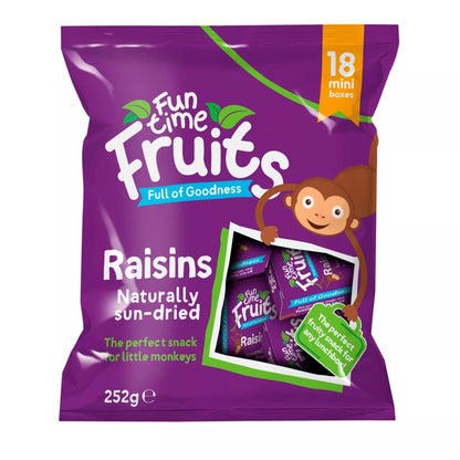 216 individual 14g Funtime raisin snack packs