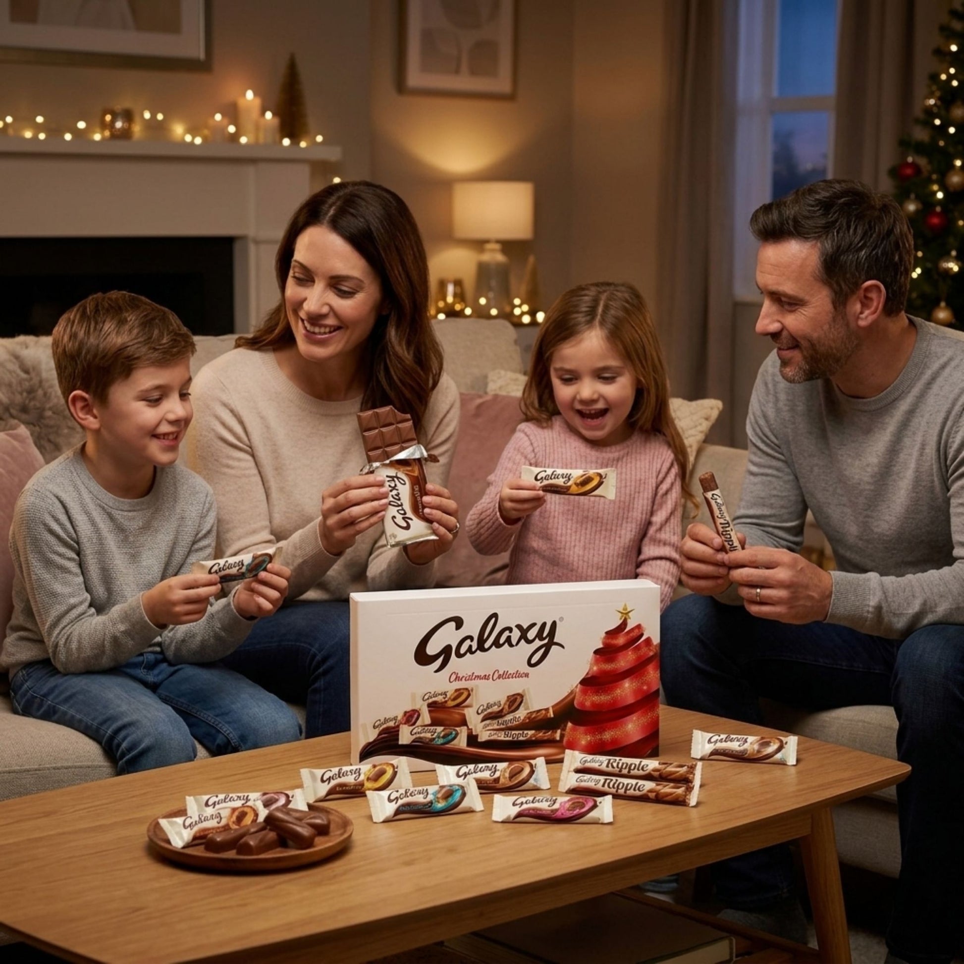 Galaxy chocolate assortment with individually wrapped treats