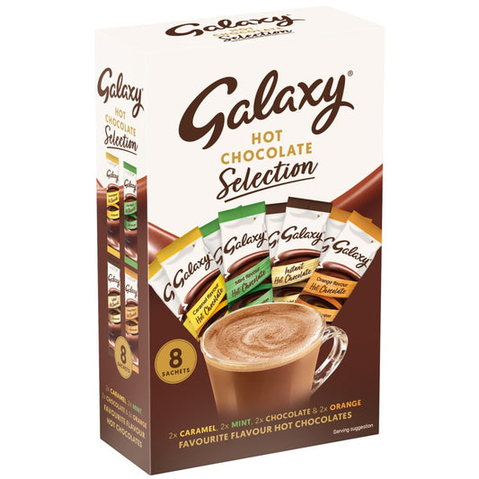 Galaxy Hot Chocolate 8-pack with Caramel, Mint, Chocolate, and Orange