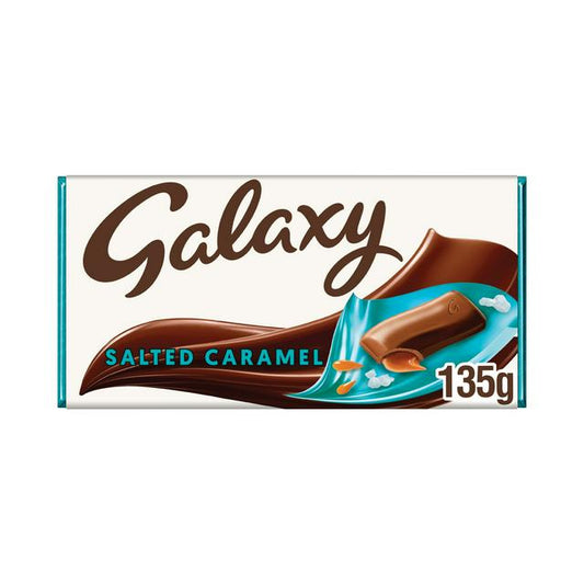 Galaxy Salted Caramel & Milk Chocolate Bar 135g – Silky, Vegetarian-Friendly Treat