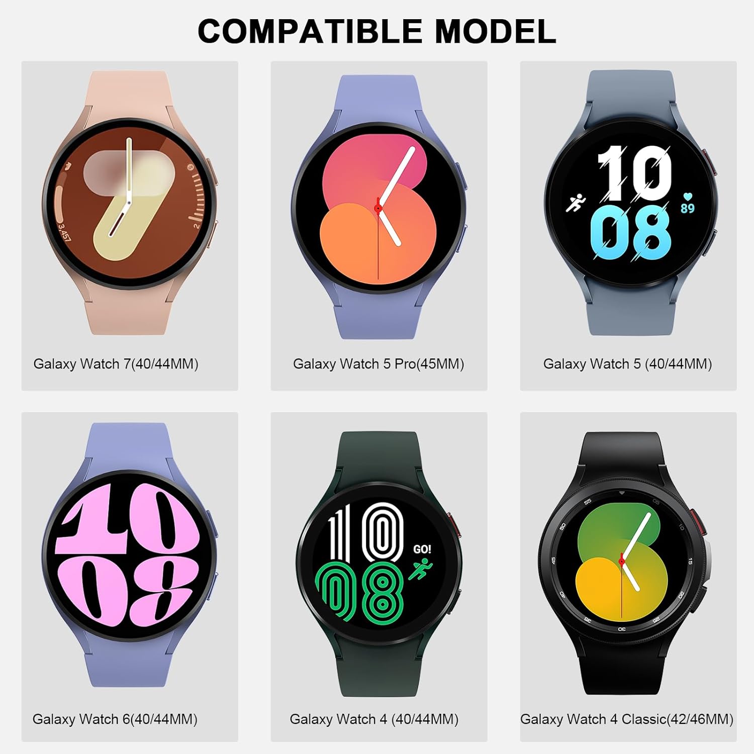 Soft silicone replacement bands for Galaxy Watch 7 6 5 4